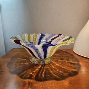 Venician glass lattice style bowl
